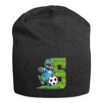Fußball Dinosaurier - 5 Jahr Alter Junge - 5. - Jersey-Beanie - Anthrazit - Vorne