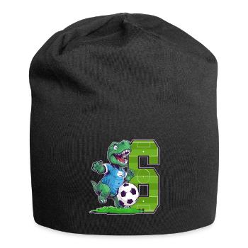 Dinosaure de football - garçon de 6 ans - 6. - Bonnet en jersey - noir - Devant