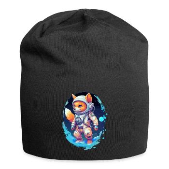 Süßer Fuchs im Astronautenanzug Astronaut Weltraum - Jersey-Beanie - Schwarz - Vorne