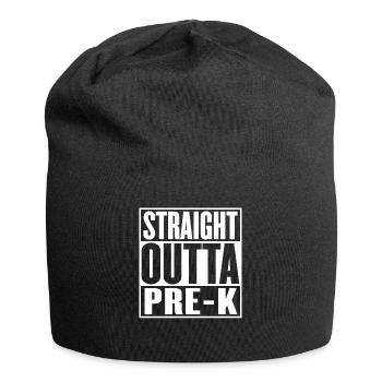 Straight Outta Pre Kindergarten Graduation Funny - Jersey Beanie - black - Front