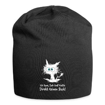 Ich Kam Sah Und Hatte Direkt Keinen Bock - Jersey-Beanie - Schwarz - Vorne