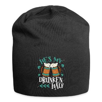 He's my drunken half - Jersey Beanie - black - Front