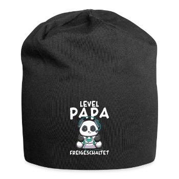 Level Papa freigeschaltet Panda Gamer Vater - Jersey-Beanie - Schwarz - Vorne