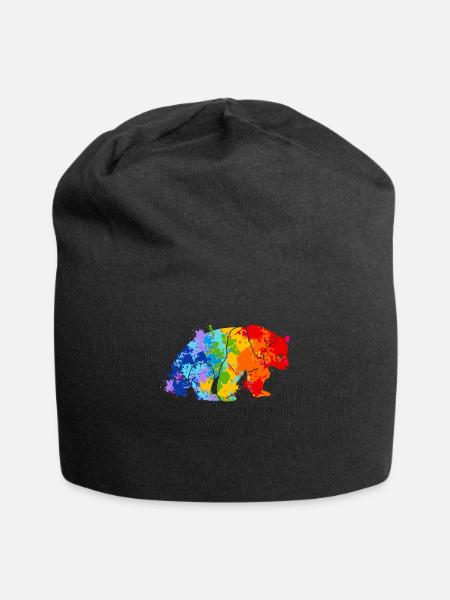 Farbspritzer Panda Bunter Panda - Jersey-Beanie - Schwarz
