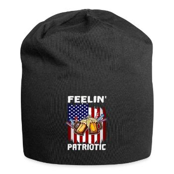 4th Of July Feelin Patriotic Proud American - Jersey Beanie - black - Front