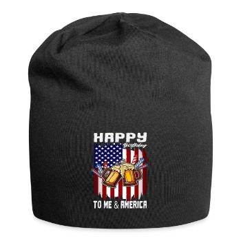 4th Of July Happy Birthday America Patriotic US - Jersey Beanie - black - Front