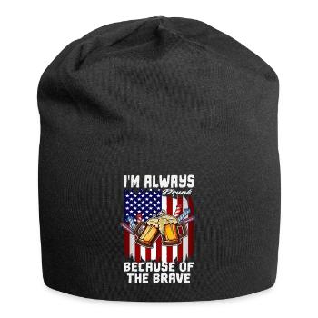 4 juillet Je suis toujours ivre à cause des courageux - Bonnet en jersey - noir - Devant