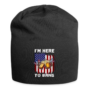 Im Here To Bang 4th Of July Party American Flag - Jersey Beanie - black - Front