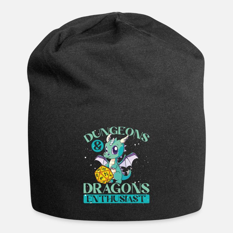 Passionné de dragon - Bonnet en jersey - noir
