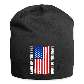 Terre de l’Amérique libre Drapeau des États-Unis Liberté de foi - Bonnet en jersey - noir - Devant