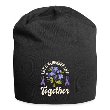 Alzheimer-Bewusstsein Purple Ribbon Gehirn - Jersey-Beanie - Schwarz - Vorne