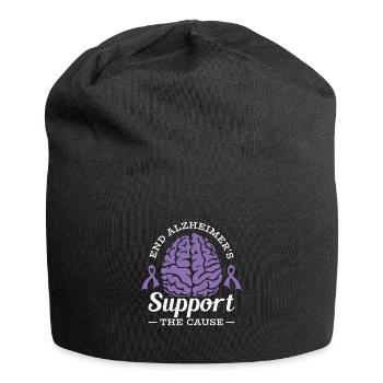 Cerveau du ruban violet de sensibilisation à la maladie d’Alzheimer - Bonnet en jersey - noir - Devant