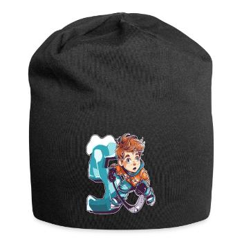 Ice Hockey Birthday - 5 years old boy - 5. - Jersey Beanie - black - Front