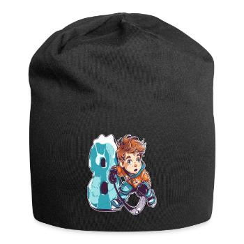 Anniversaire de hockey sur glace - garçon de 8 ans - 8. - Bonnet en jersey - noir - Devant