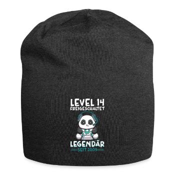 Level 14 Jahre Geburtstagsshirt Panda Gamer - Jersey-Beanie - Anthrazit - Vorne