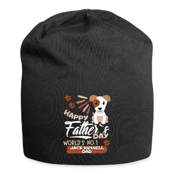 Fête des Pères Jack-Russell Papa, cadeau de la fête des Pères - Bonnet en jersey - noir - Devant