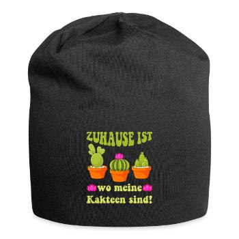Zuhause ist wo meine Kakteen sind! Kaktusliebhaber - Jersey-Beanie - Schwarz - Vorne