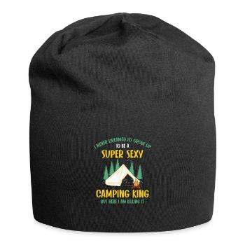 Camping Outdoor Mountain Camper Wandern Camping - Jersey-Beanie - Schwarz - Vorne