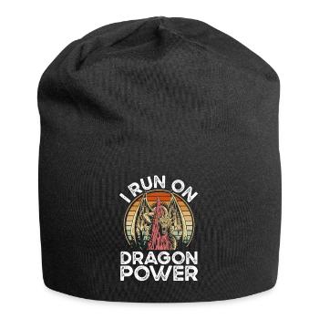 I run with dragon power - Jersey Beanie - black - Front