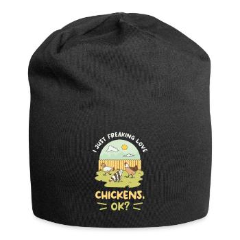 I Just Freaking Love Chickens Ok Chicken Lover - Jersey Beanie - black - Front
