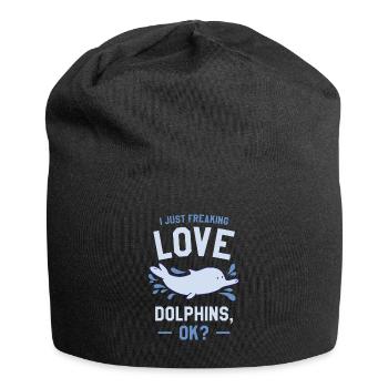 Ich verdammt liebe Delfine ok Delphinliebhaber - Jersey-Beanie - Schwarz - Vorne