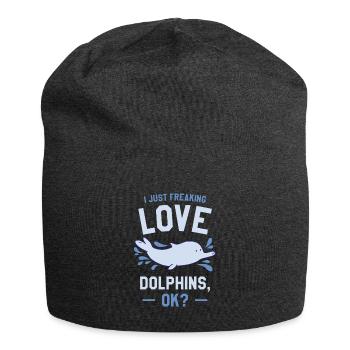 I Just Freaking Love Dolphins Ok Dolphin Lover - Jersey Beanie - charcoal grey - Front