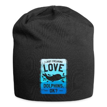 Ich verdammt liebe Delfine ok Delphinliebhaber - Jersey-Beanie - Schwarz - Vorne