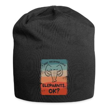 Ich verdammt liebe Elefanten ok Elefantenliebhaber - Jersey-Beanie - Schwarz - Vorne