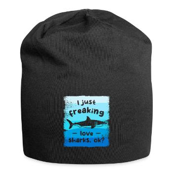 I Just Freaking Love Sharks Ok Shark Lover - Jersey Beanie - black - Front