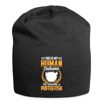 Juste un costume de poisson-globe poisson géant - Bonnet en jersey - noir - Devant