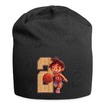 Basketball Anniversaire - 2 ans Garçon - 2. - Bonnet en jersey - noir - Devant
