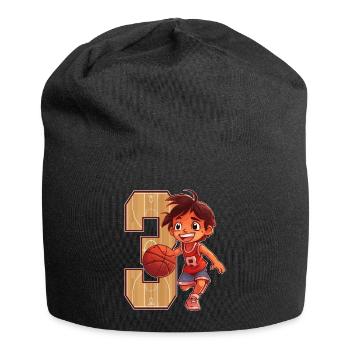 Basketball Birthday - 3 years old Boy - 3. - Jersey Beanie - black - Front
