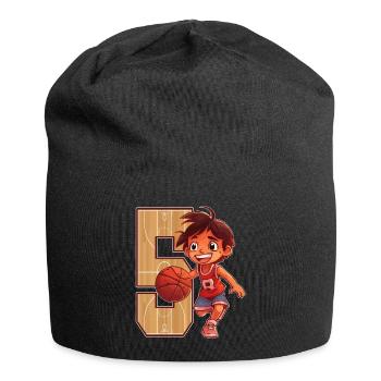 Basketball Birthday - 5 years old Boy - 5. - Jersey Beanie - black - Front
