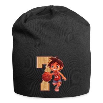 Basketball Birthday - 7 years old Boy - 7. - Jersey Beanie - black - Front