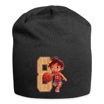 Basketball Birthday - 8 years old Boy - 8. - Jersey Beanie - black - Front