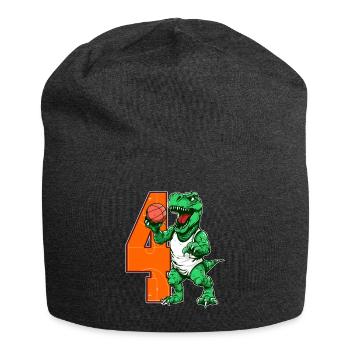 Basketball Dino - 4 year old boy - 4. - Jersey Beanie - charcoal grey - Front