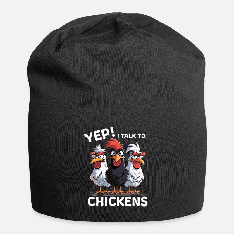 Hühner Geschenk Huhn Sprüche Geburtstag - Jersey-Beanie - Schwarz