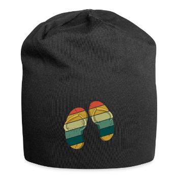 Retro Vintage Flip Flops Beach Surf Hello Summer - Bonnet en jersey - noir - Devant