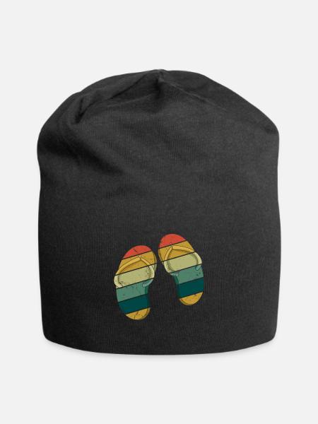 Retro Vintage Flip Flops Strand Surfen Hallo Sommer - Jersey-Beanie - Schwarz