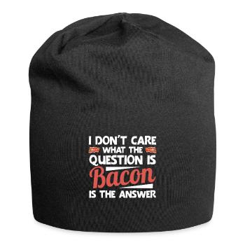 Bacon Gift Bacon Saying Food Bacon - Jersey Beanie - black - Front