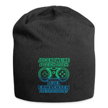 Jugendweihe Mädchen Junge Erwachsen - Jersey-Beanie - Schwarz - Vorne