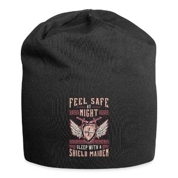 Valkyrie Feel Safe At Night Sleep Norse Viking - Jersey Beanie - black - Front