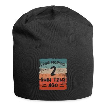 Ich war normal vor 2 shih tzus shih tzu lover - Jersey-Beanie - Schwarz - Vorne