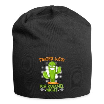 Finger weg! Ich kuschel nicht Kaktusliebhaber - Jersey-Beanie - Schwarz - Vorne