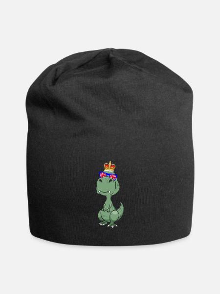 Dino der die Krone der Königin von England trägt - Jersey-Beanie - Schwarz