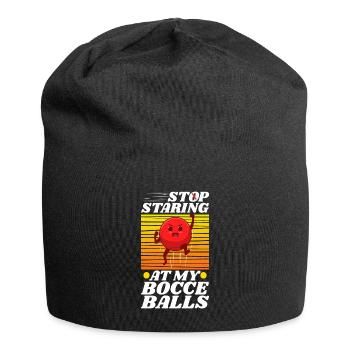 Stop staring at my Bocce Balls - Jersey Beanie - black - Front