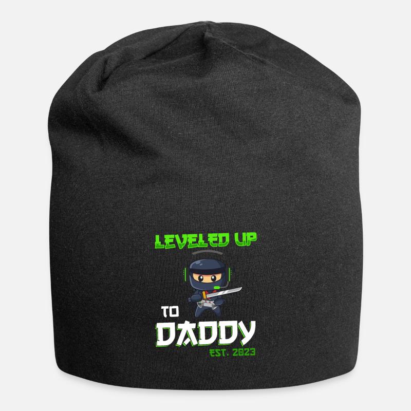 Leveled Up To Daddy Est. 2023 Gaming Ninja - Jersey-Beanie - Schwarz