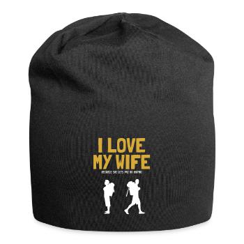I love my Wife Hiking Mountain Hiking Hiking Trekking - Jersey Beanie - black - Front