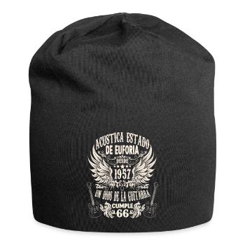 guitar fan musician guitarists birthday 1957 - Jersey-Beanie - Schwarz - Vorne