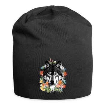 Wolf - Jersey-Beanie - Schwarz - Vorne